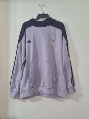adidas Gray and Black NFL Fleur-de-lis Pullover Hoodie